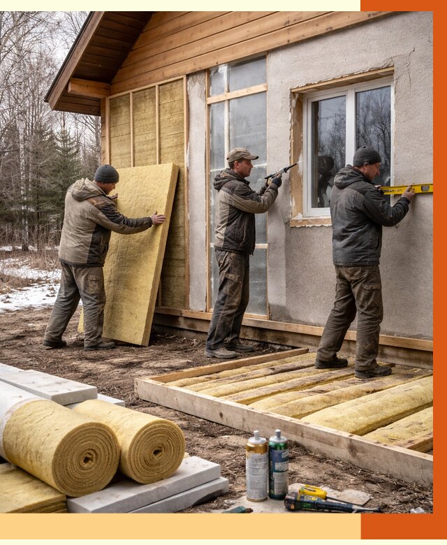 Утепление дачного дома в Минеральных Воде от 4920 руб/м2 — недорого | ТепломастерМнр