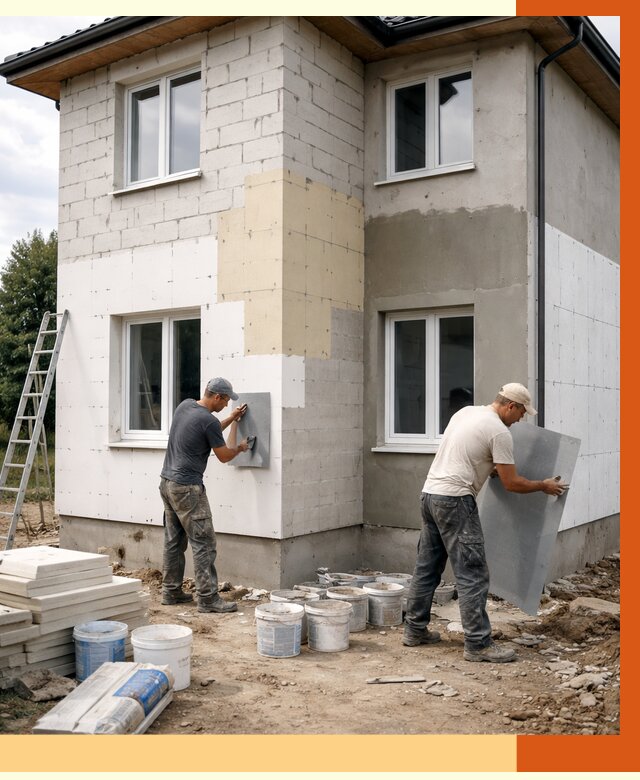 Утепление дома из газобетона в Минеральных Воде от 4350 руб./м² — заказать у ТепломастерМнр